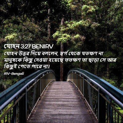 Picture 02 - যোহন 3:27 BENIRV - যোহন উত্তর দিয়ে - Bible Verse Picture