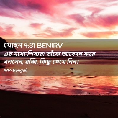 Picture 02 - যোহন 4:31 BENIRV - এর মধ্যে শিষ্যরা - Bible Verse Picture