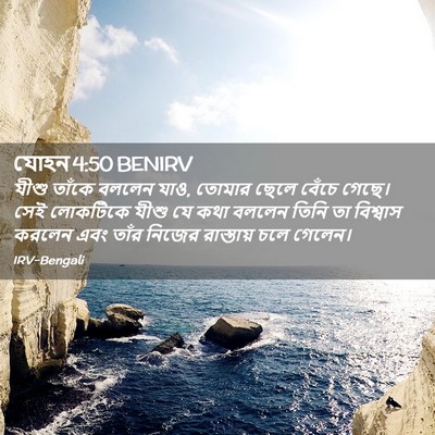 Picture 02 - যোহন 4:50 BENIRV - যীশু তাঁকে বললেন - Bible Verse Picture