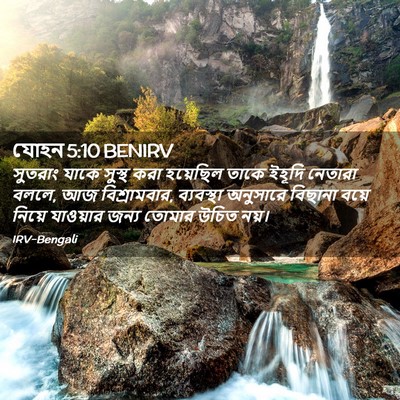Picture 02 - যোহন 5:10 BENIRV - সুতরাং যাকে সুস্থ - Bible Verse Picture