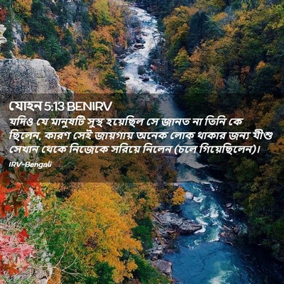 Picture 02 - যোহন 5:13 BENIRV - যদিও যে মানুষটি - Bible Verse Picture