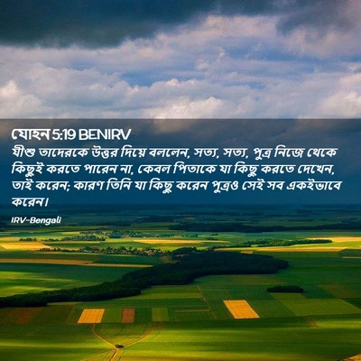 Picture 02 - যোহন 5:19 BENIRV - যীশু তাদেরকে - Bible Verse Picture