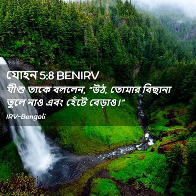 Picture 02 - যোহন 5:8 BENIRV - যীশু তাকে বললেন, - Bible Verse Picture