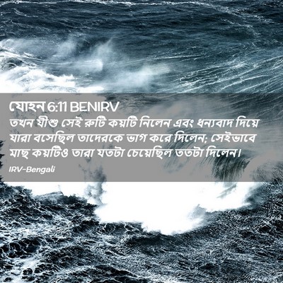 Picture 02 - যোহন 6:11 BENIRV - তখন যীশু সেই রুটি - Bible Verse Picture