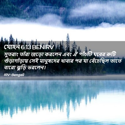 Picture 02 - যোহন 6:13 BENIRV - সুতরাং তাঁরা জড়ো - Bible Verse Picture