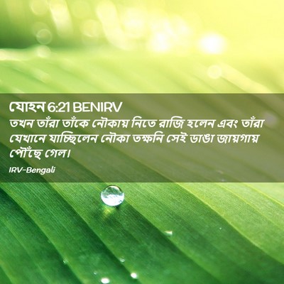 Picture 02 - যোহন 6:21 BENIRV - তখন তাঁরা তাঁকে - Bible Verse Picture