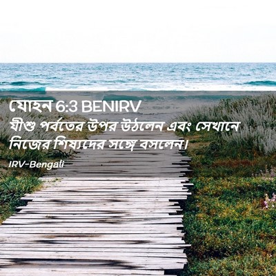 Picture 02 - যোহন 6:3 BENIRV - যীশু পর্বতের উপর - Bible Verse Picture