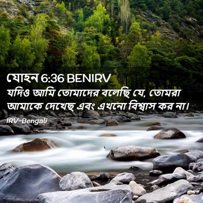 Picture 02 - যোহন 6:36 BENIRV - যদিও আমি তোমাদের - Bible Verse Picture