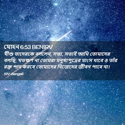 Picture 02 - যোহন 6:53 BENIRV - যীশু তাদেরকে - Bible Verse Picture