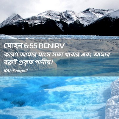 Picture 02 - যোহন 6:55 BENIRV - কারণ আমার মাংস - Bible Verse Picture