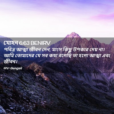 Picture 02 - যোহন 6:63 BENIRV - পবিত্র আত্মা জীবন - Bible Verse Picture