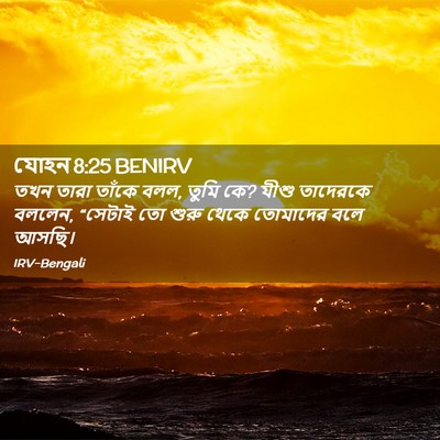 Picture 02 - যোহন 8:25 BENIRV - তখন তারা তাঁকে বলল, - Bible Verse Picture