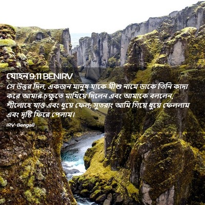 Picture 02 - যোহন 9:11 BENIRV - সে উত্তর দিল, একজন - Bible Verse Picture