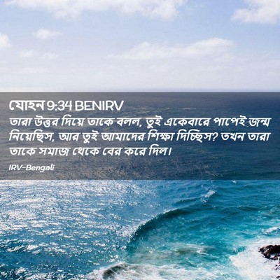 Picture 02 - যোহন 9:34 BENIRV - তারা উত্তর দিয়ে - Bible Verse Picture