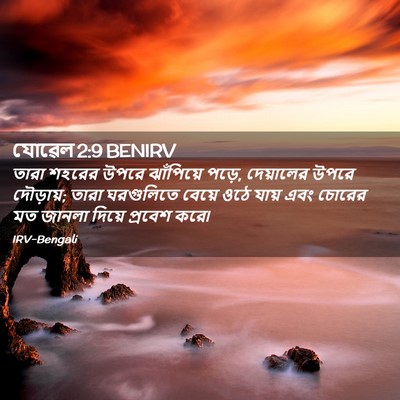 Picture 02 - যোৱেল 2:9 BENIRV - তারা শহরের উপরে - Bible Verse Picture