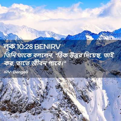Picture 02 - লূক 10:28 BENIRV - তিনি তাকে বললেন, - Bible Verse Picture