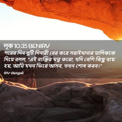 Picture 02 - লূক 10:35 BENIRV - পরের দিন দুটি - Bible Verse Picture