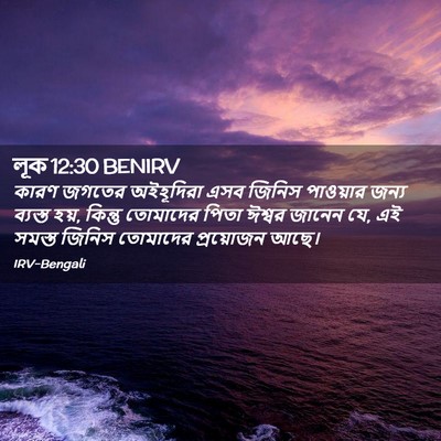 Picture 02 - লূক 12:30 BENIRV - কারণ জগতের - Bible Verse Picture