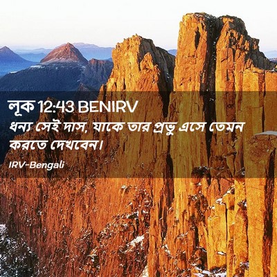Picture 02 - লূক 12:43 BENIRV - ধন্য সেই দাস, যাকে - Bible Verse Picture