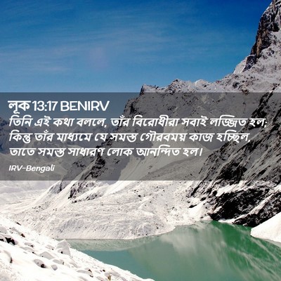 Picture 02 - লূক 13:17 BENIRV - তিনি এই কথা বললে, - Bible Verse Picture