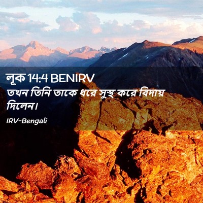 Picture 02 - লূক 14:4 BENIRV - তখন তিনি তাকে ধরে - Bible Verse Picture