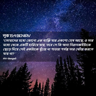 Picture 02 - লূক 15:4 BENIRV - “তোমাদের মধ্যে - Bible Verse Picture
