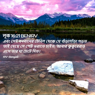 Picture 02 - লূক 16:21 BENIRV - এবং সেই ধনবানের - Bible Verse Picture