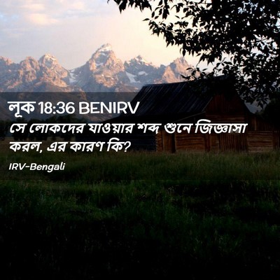 Picture 02 - লূক 18:36 BENIRV - সে লোকদের যাওয়ার - Bible Verse Picture