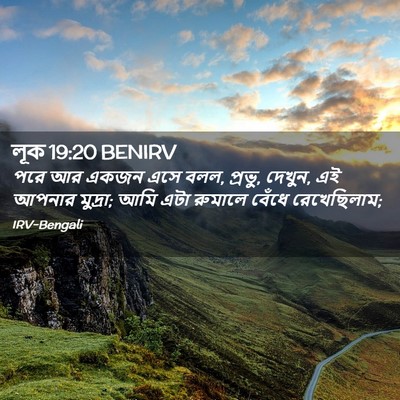 Picture 02 - লূক 19:20 BENIRV - পরে আর একজন এসে - Bible Verse Picture
