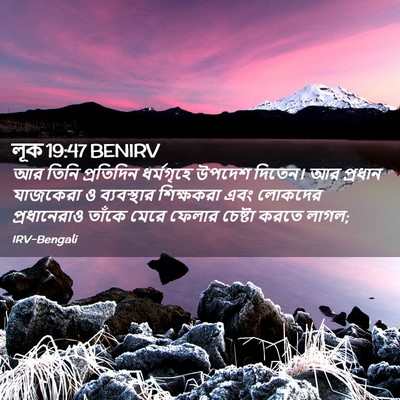 Picture 02 - লূক 19:47 BENIRV - আর তিনি প্রতিদিন - Bible Verse Picture