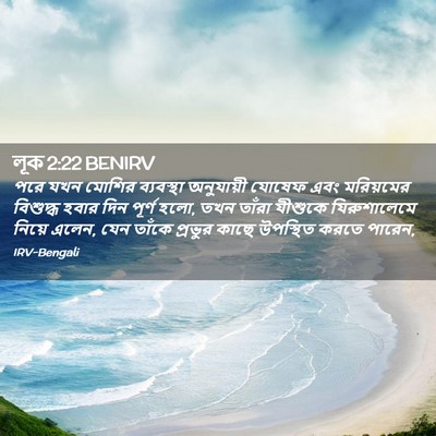 Picture 02 - লূক 2:22 BENIRV - পরে যখন মোশির - Bible Verse Picture
