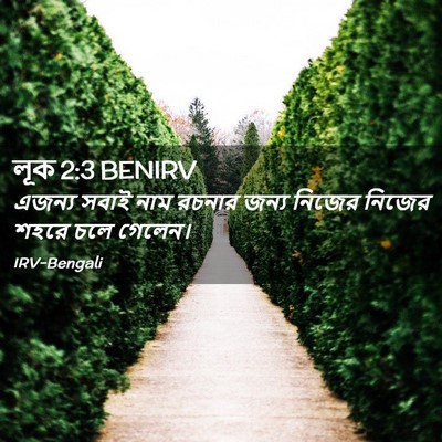 Picture 02 - লূক 2:3 BENIRV - এজন্য সবাই নাম - Bible Verse Picture