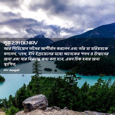 Picture 02 - লূক 2:34 BENIRV - আর শিমিয়োন - Bible Verse Picture