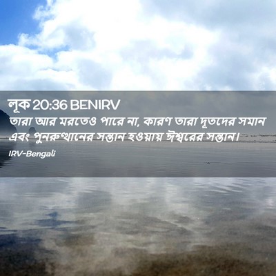 Picture 02 - লূক 20:36 BENIRV - তারা আর মরতেও পারে - Bible Verse Picture