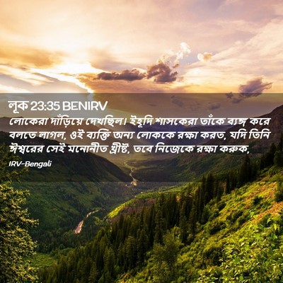Picture 02 - লূক 23:35 BENIRV - লোকেরা দাঁড়িয়ে - Bible Verse Picture
