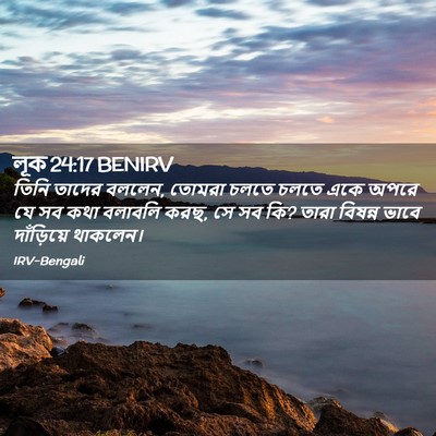 Picture 02 - লূক 24:17 BENIRV - তিনি তাদের বললেন, - Bible Verse Picture