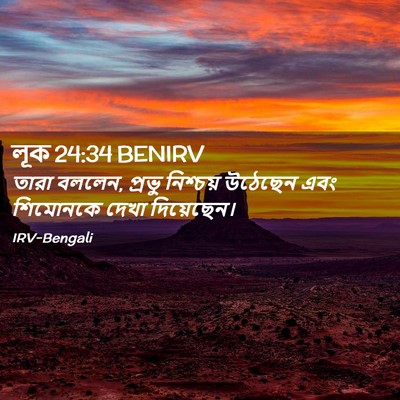 Picture 02 - লূক 24:34 BENIRV - তারা বললেন, প্রভু - Bible Verse Picture