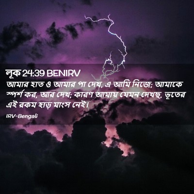 Picture 02 - লূক 24:39 BENIRV - আমার হাত ও আমার পা - Bible Verse Picture