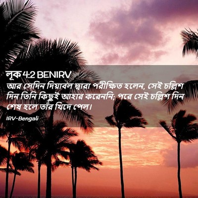 Picture 02 - লূক 4:2 BENIRV - আর সেদিন দিয়াবল - Bible Verse Picture