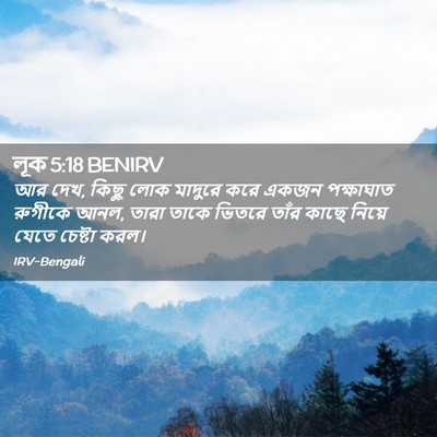 Picture 02 - লূক 5:18 BENIRV - আর দেখ, কিছু লোক - Bible Verse Picture