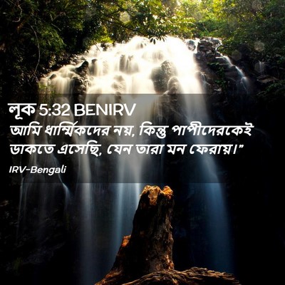 Picture 02 - লূক 5:32 BENIRV - আমি ধার্ম্মিকদের - Bible Verse Picture