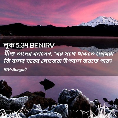 Picture 02 - লূক 5:34 BENIRV - যীশু তাদের বললেন, - Bible Verse Picture