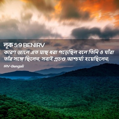 Picture 02 - লূক 5:9 BENIRV - কারণ জালে এত মাছ - Bible Verse Picture