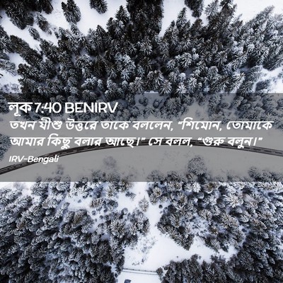 Picture 02 - লূক 7:40 BENIRV - তখন যীশু উত্তরে - Bible Verse Picture