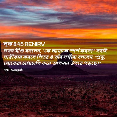 Picture 02 - লূক 8:45 BENIRV - তখন যীশু বললেন, “কে - Bible Verse Picture