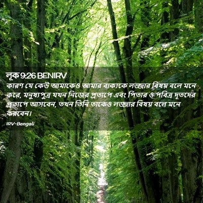 Picture 02 - লূক 9:26 BENIRV - কারণ যে কেউ আমাকেও - Bible Verse Picture