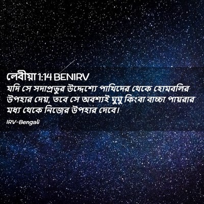 Picture 02 - লেবীয়া 1:14 BENIRV - যদি সে সদাপ্রভুর - Bible Verse Picture