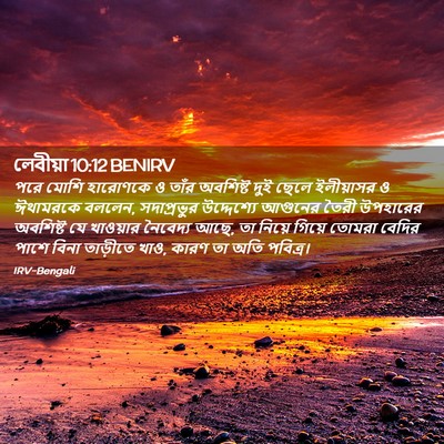 Picture 02 - লেবীয়া 10:12 BENIRV - পরে মোশি হারোণকে ও - Bible Verse Picture