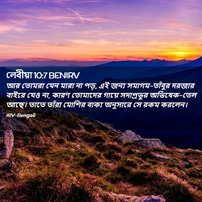 Picture 02 - লেবীয়া 10:7 BENIRV - আর তোমরা যেন মারা - Bible Verse Picture