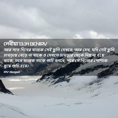 Picture 02 - লেবীয়া 13:34 BENIRV - আর সাত দিনের যাজক - Bible Verse Picture